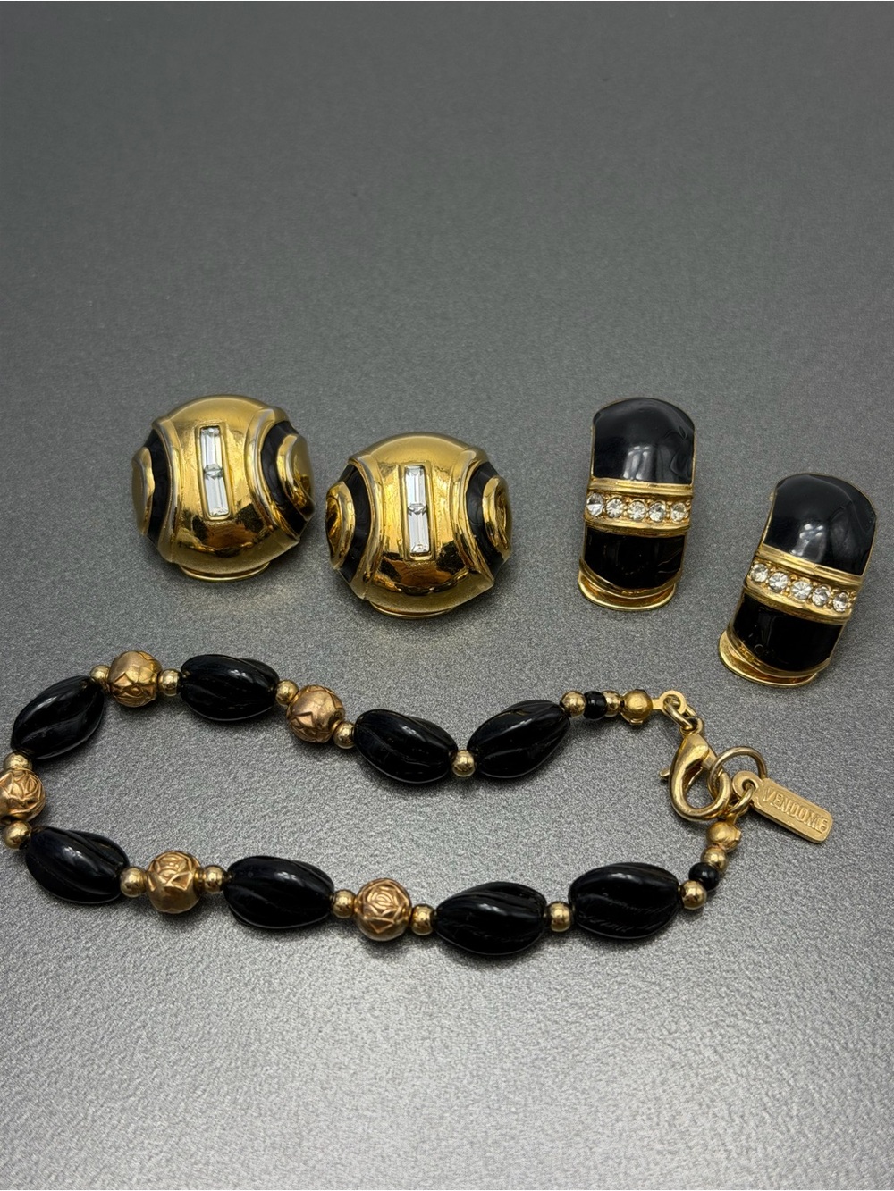 Vintage Vendome Crystal Accent Women's Earrings and Bracelet  #359se